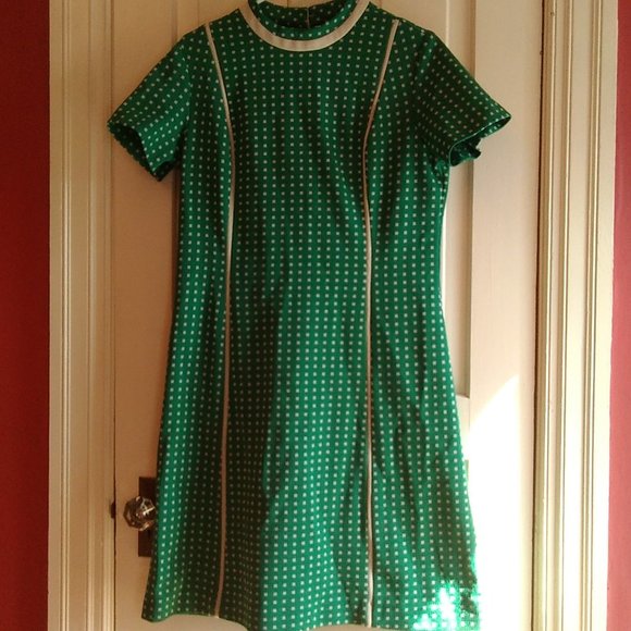 Vintage Green Check Sheath   cc1970 - Picture 3 of 4